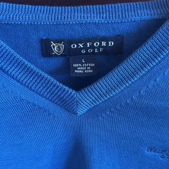 Oxford Golf Walt Disney World Golfing V-Neck Sweater in Vibrant Blue Long Sleeve - Picture 3 of 5